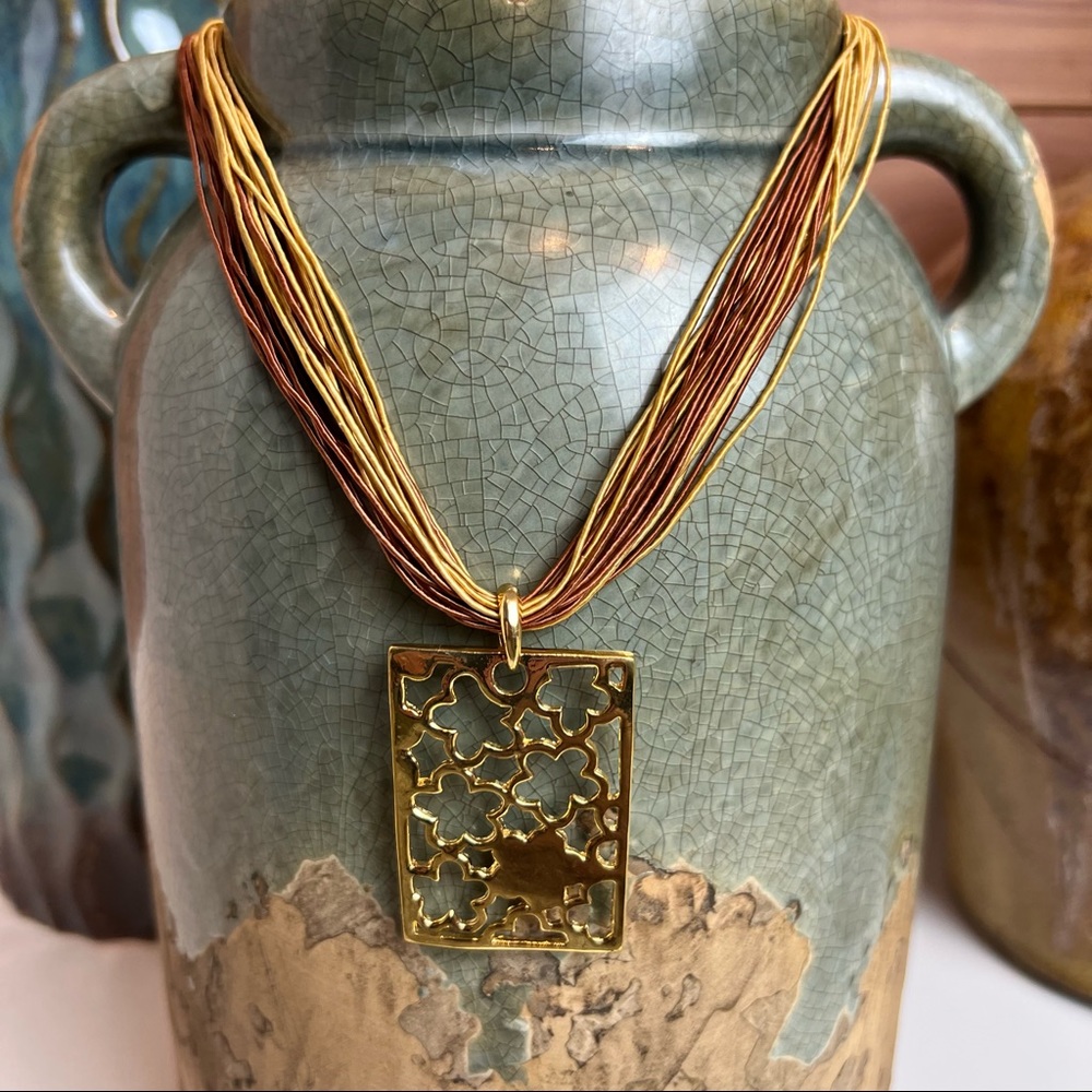 Floral Statement Necklace on Multi Cords
